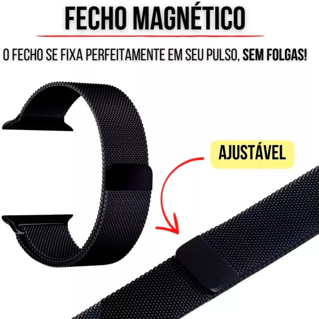 Pulseira Aço Milanese Magnética Apple Watch Barganha na Web